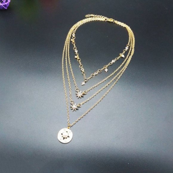 ๐ DAZZLE Layered Coin Necklace - Picture 2 of 5